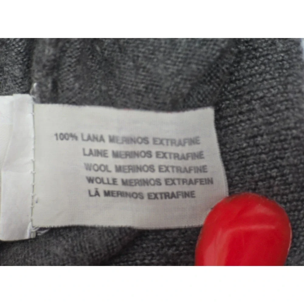 VALENTINO Logo Studio Gray Men's XL 52 Sweater Merino Wool V-Neck Vintage Italy