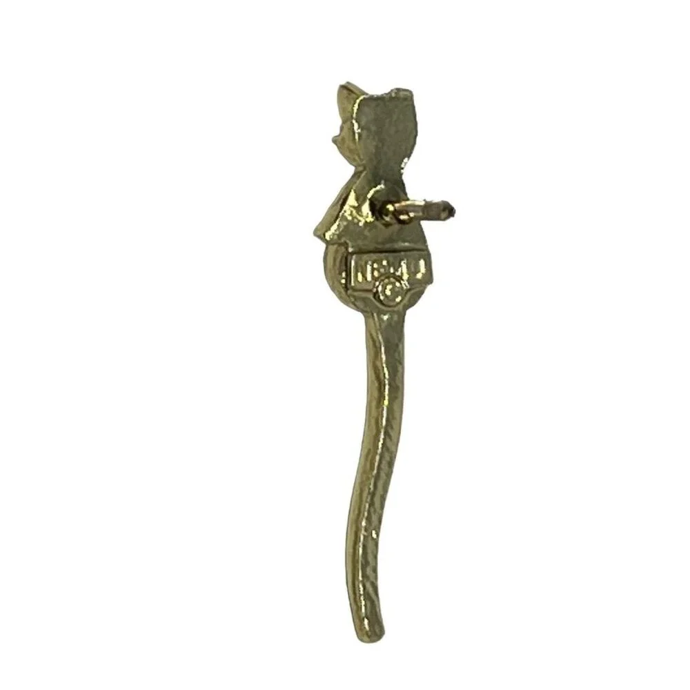 Nemo Vintage Cat‎ Tie Tack Gold Tone Kitten Lapel Pin Brooch