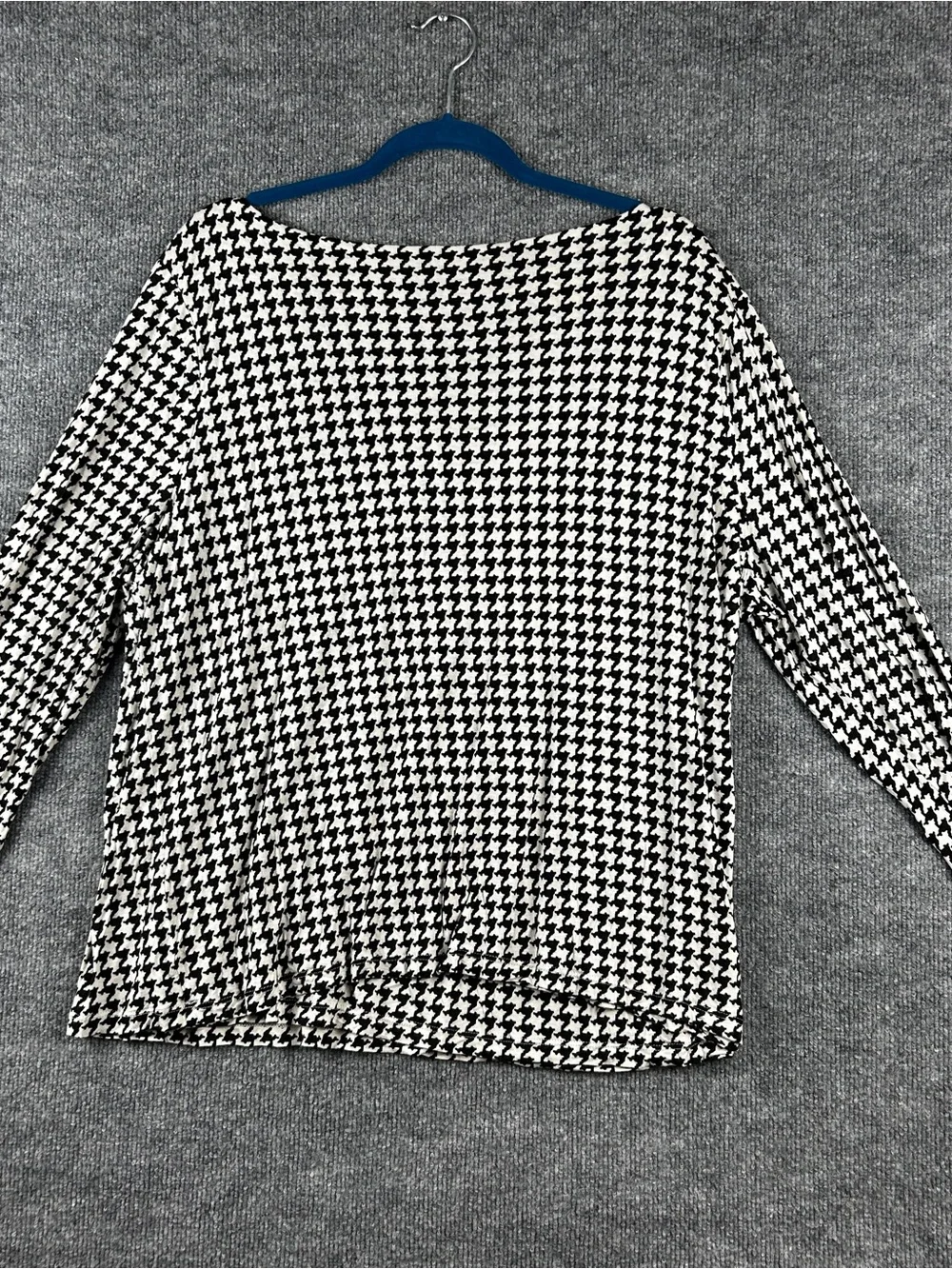 Lauren Ralph Lauren Black White Houndstooth 100% Viscose Boatneck Top Size 3X