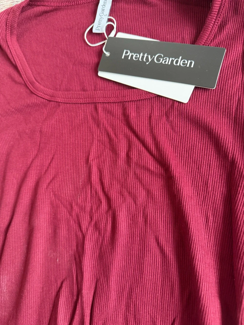 PrettyGarden Women's Long Sleeve Scoop Neck Top - Deep Burgundy