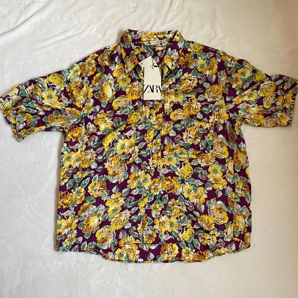 Zara Purple Floral Shirt