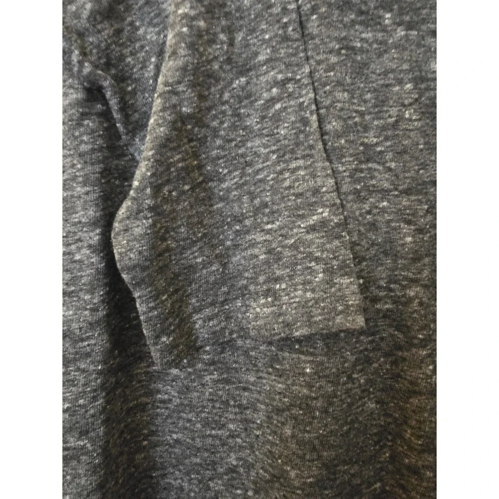 Old Navy Womens Charcoal Marl High Low Textured Tunic Top Size S 3/4 Sleeve Slit