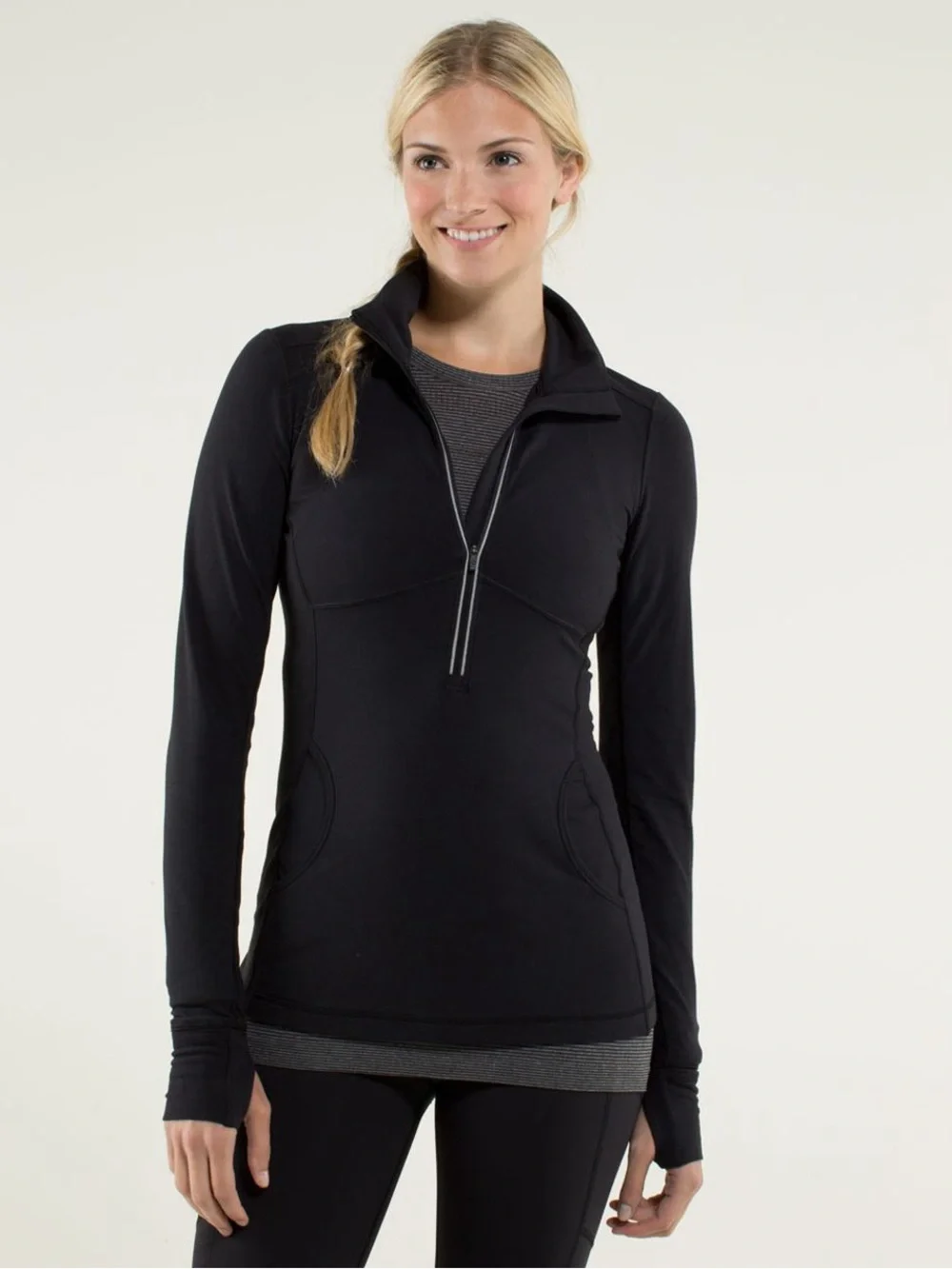 Lululemon Star Runner Long-Sleeve Black Half-Zip Athletic Top