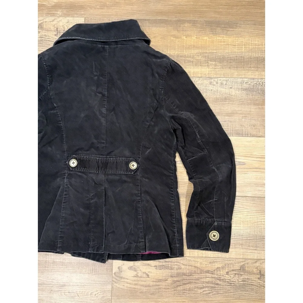 Mossimo Supply vintage Lg Y2K Black corduroy Pea jacket coat Pink Lining Buttons