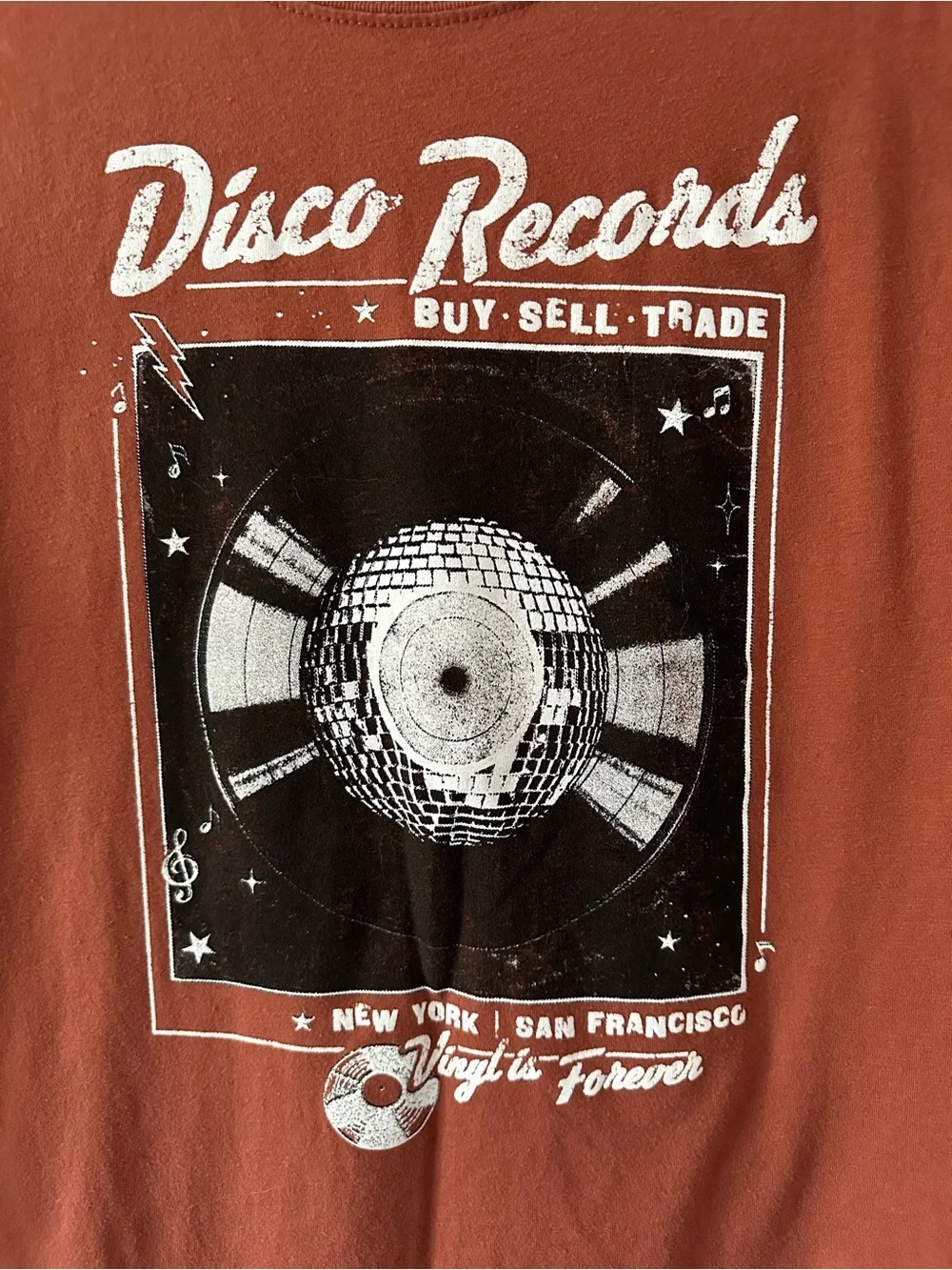 Mighty Fine Disco Records Graphic Tee - Rust