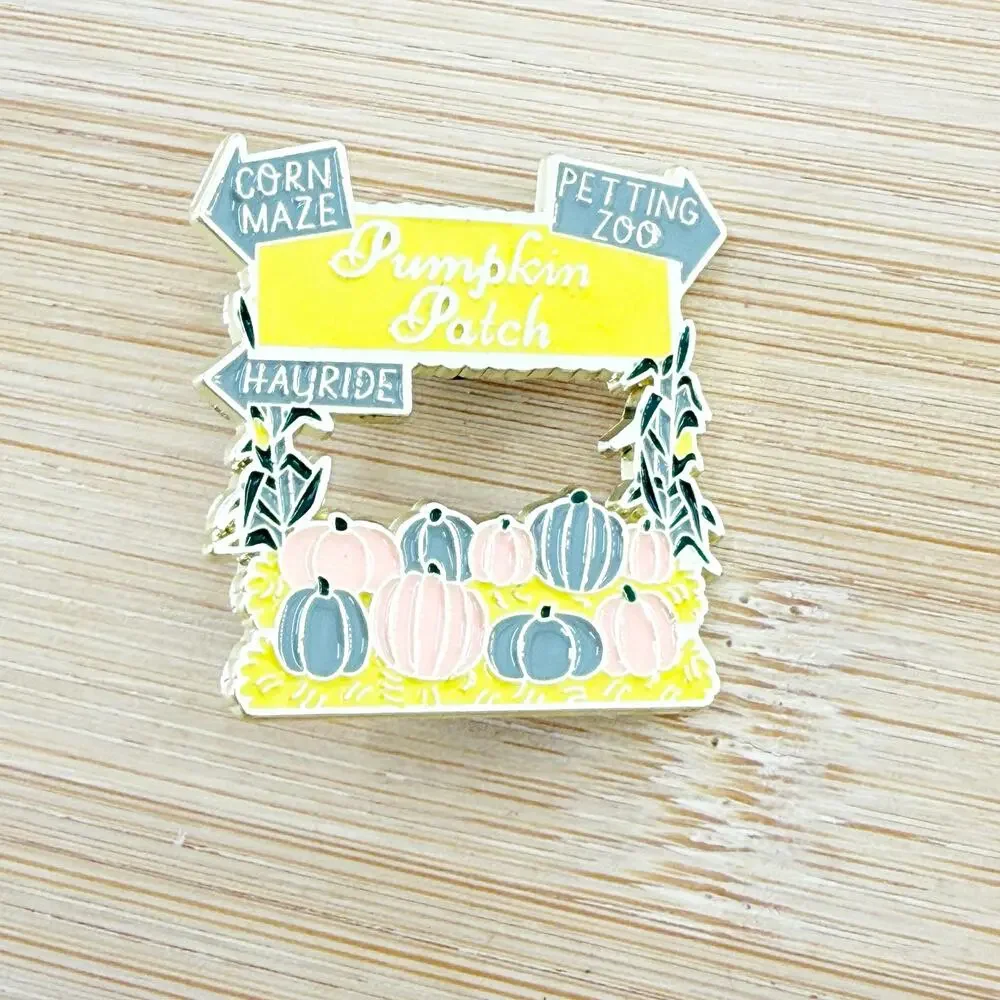 Autumn Pumpkin Patch Enamel Pin Soft Enamel Corn Maze Hayride Fall