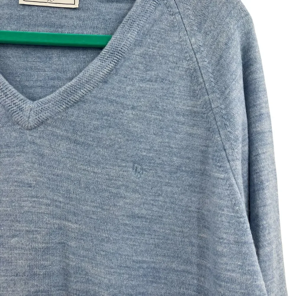 Vintage Christian Dior V Neck Sweater Blue Orlon Acrylic USA‎ Men’s XL