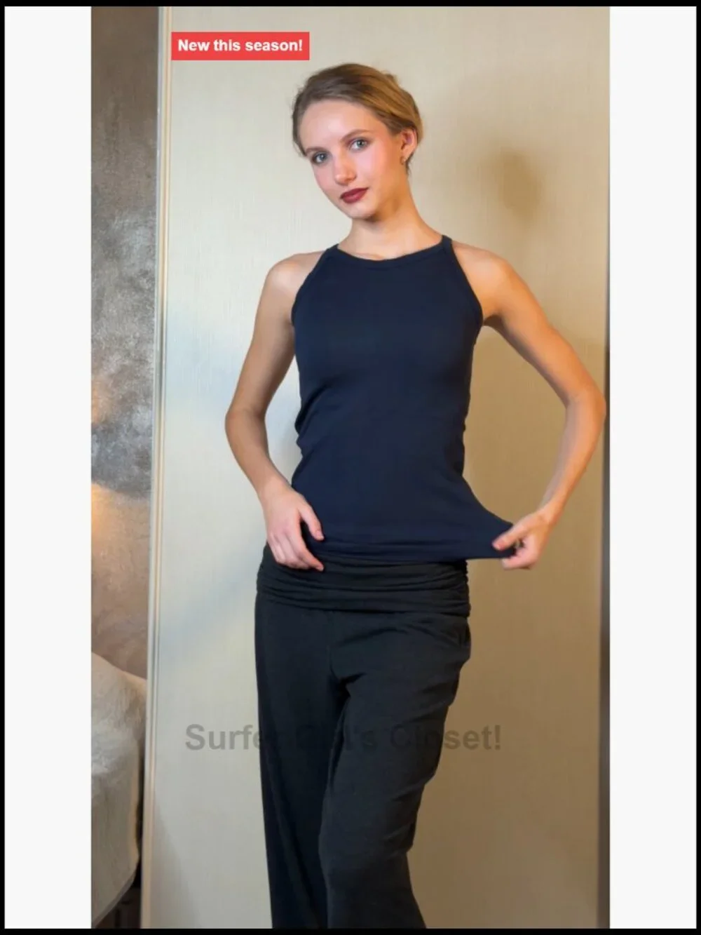 Women's Racerback Tank Top with Built-In Bra Ribbed Seamless Athletic Crew Neck