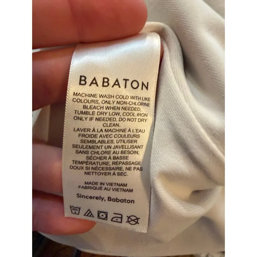 Aritzia Bodysuit Babaton NWT Contour Matte Pearl Short Sleeve Size XL