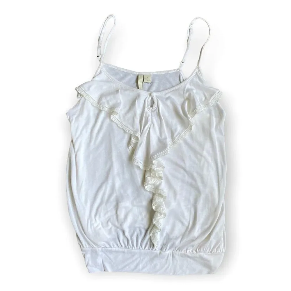 LC Lauren Conrad White Spaghetti Straps Tank Top SZ S NWT