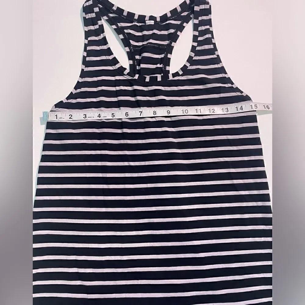 Lululemon Love Tank *Pleated Yachtie Stripe Black Chrome
