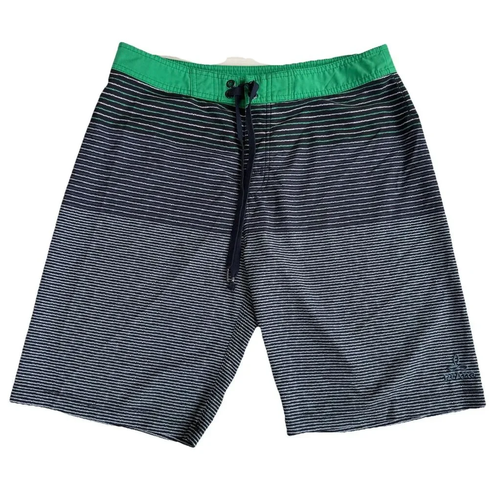 Prana Mens Beach Surf board Shorts Size 33 Swim Trunks 50 upf+ rn Beach