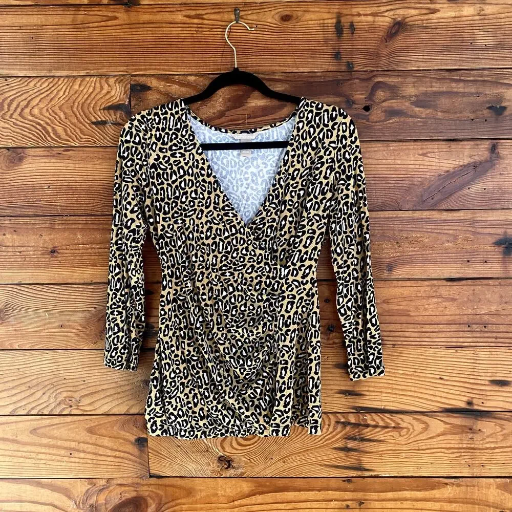 Banana Republic cheetah wrap shirt