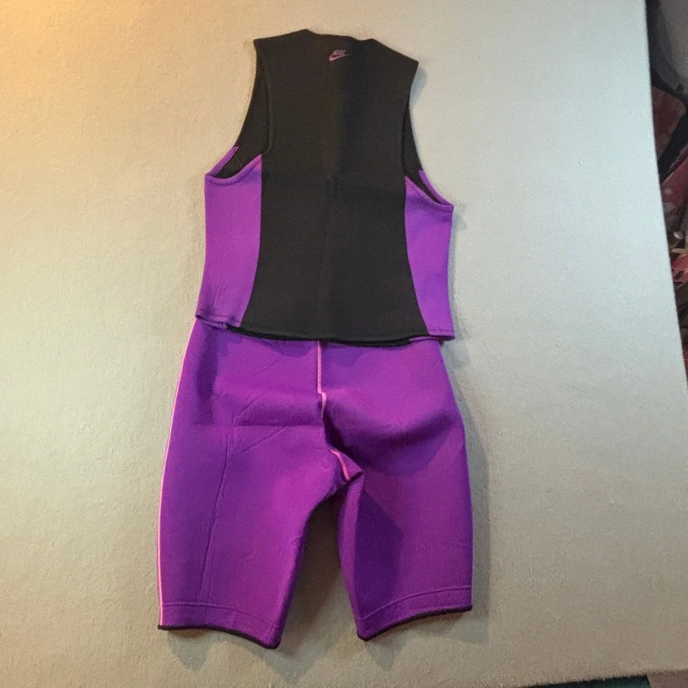 VTG Nike Aqua Gear Wetsuit Set Womens L/XL Purple Black Neoprene 90s Surf Swim