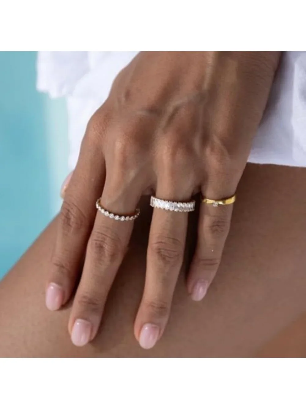 Elegant Gold Plated Wedding Band for Women, 925 Sterling Silver Eternity Ring