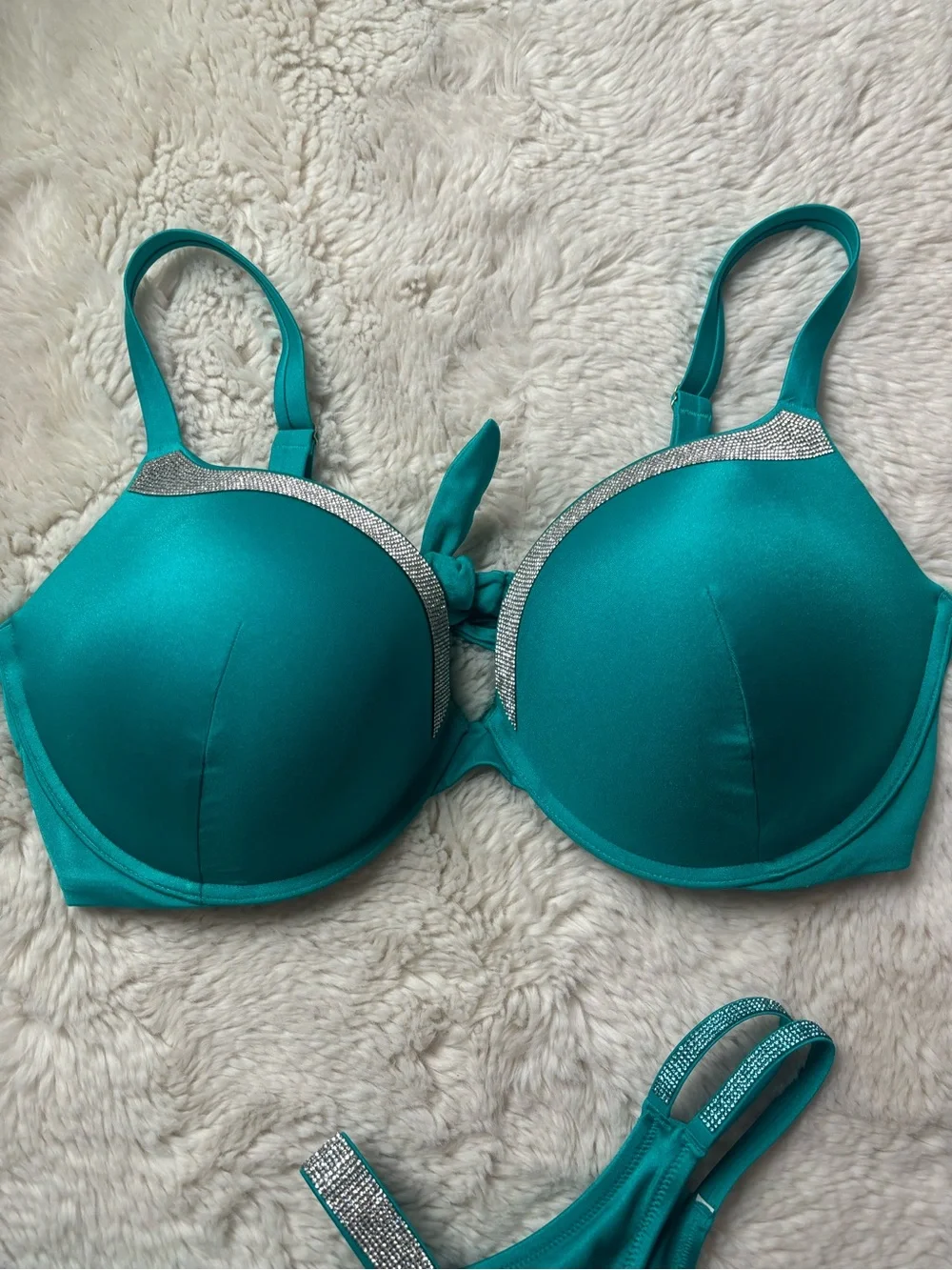 NWOT Victoria’s Secret Bombshell Rhinestone Bikini Set in Teal