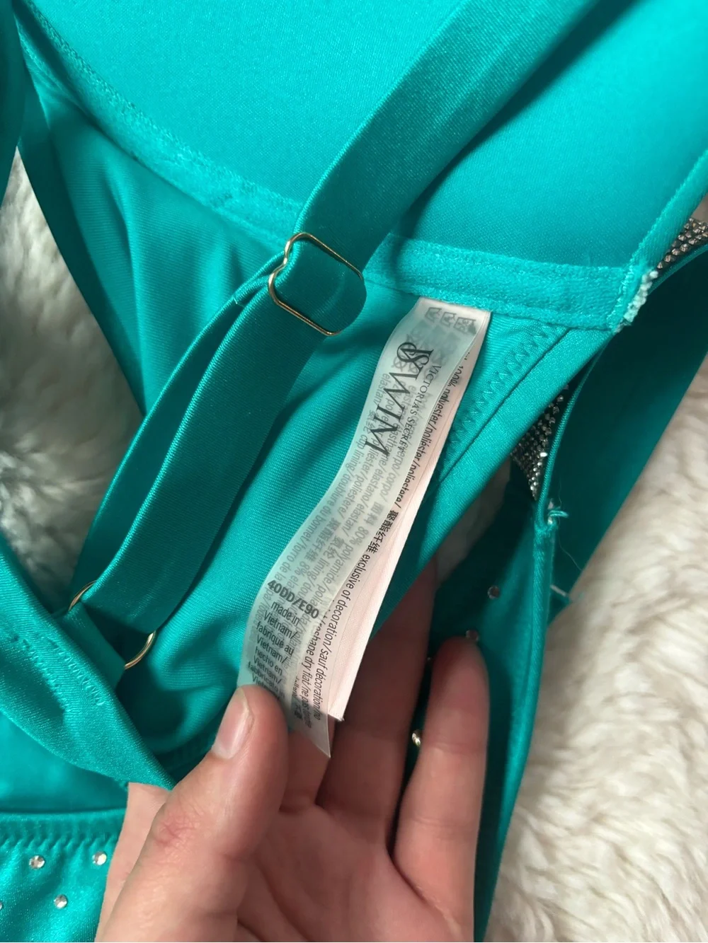 NWOT Victoria’s Secret Bombshell Rhinestone Bikini Set in Teal