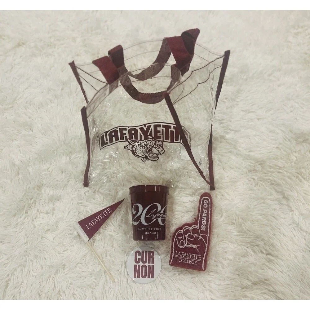Lafayette College Clear Stadium Bag w/Sports Fan & Spirit Gear (Bed Party Ready)