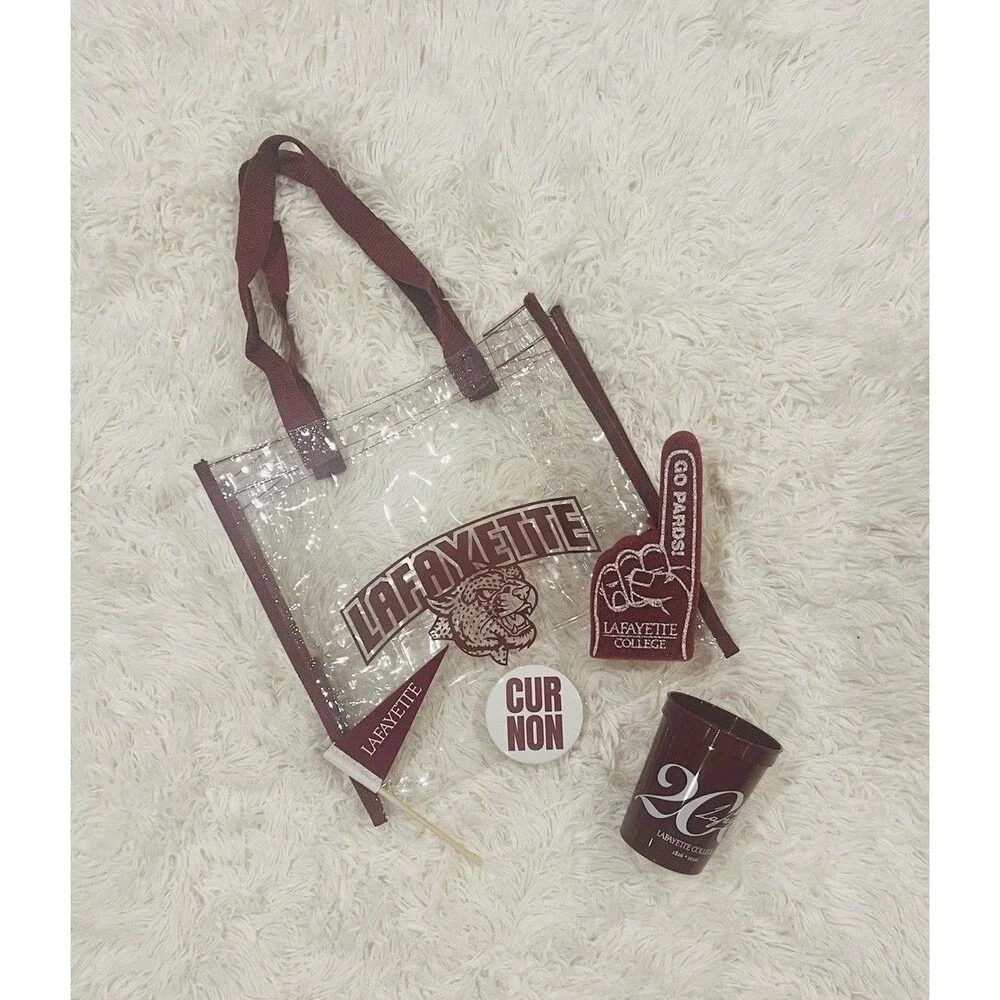Lafayette College Clear Stadium Bag w/Sports Fan & Spirit Gear (Bed Party Ready)