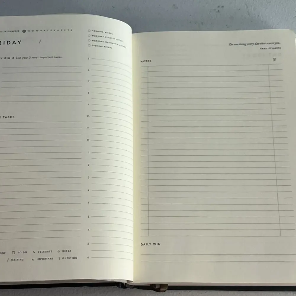 The Double Win Planner Black Hardcover Notebook 9.5 x 6