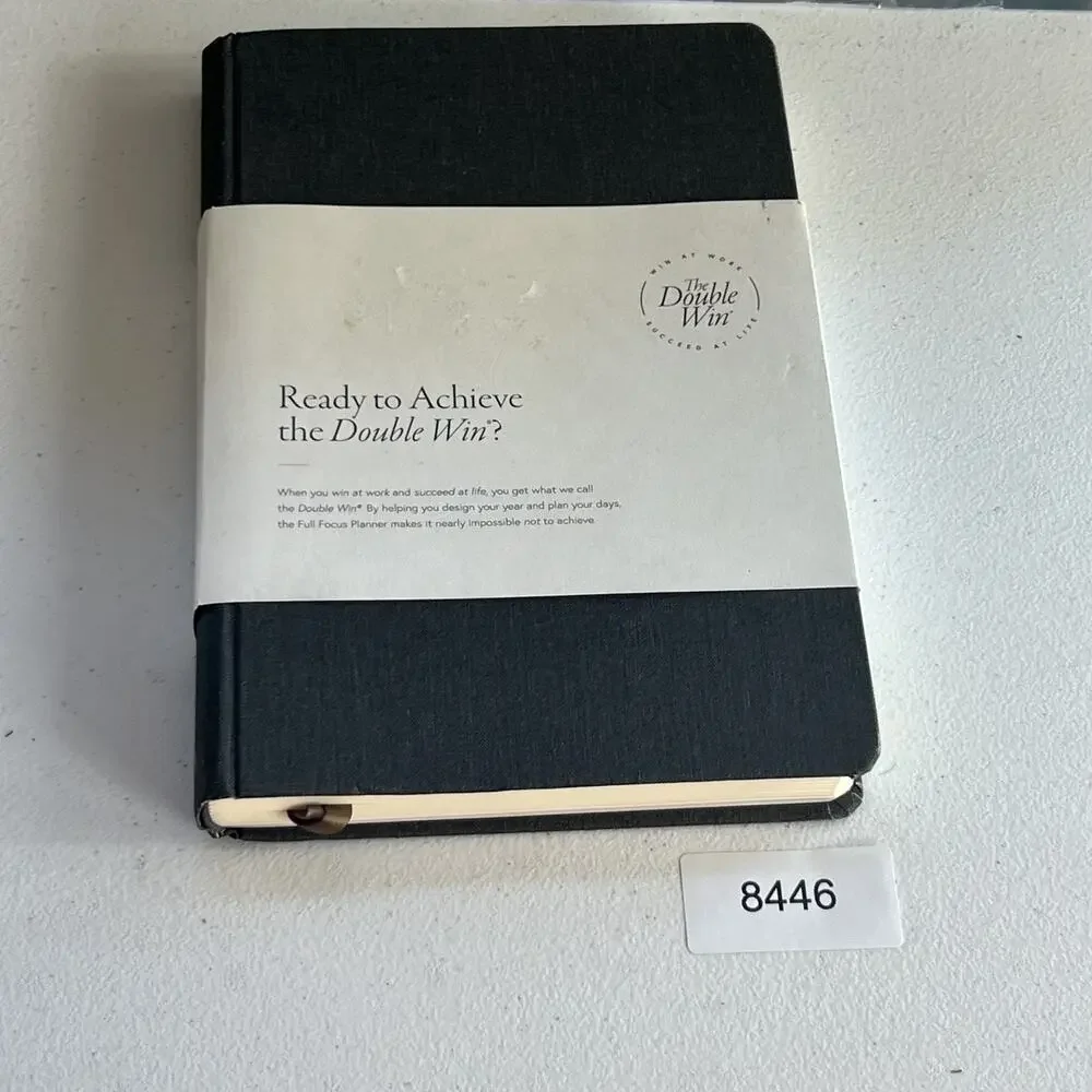The Double Win Planner Black Hardcover Notebook 9.5 x 6
