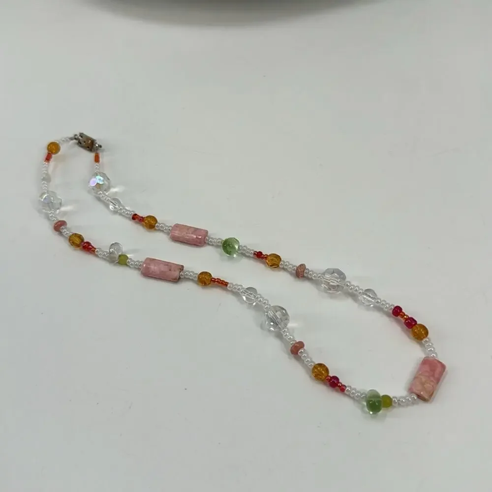 Handmade beaded choker necklace