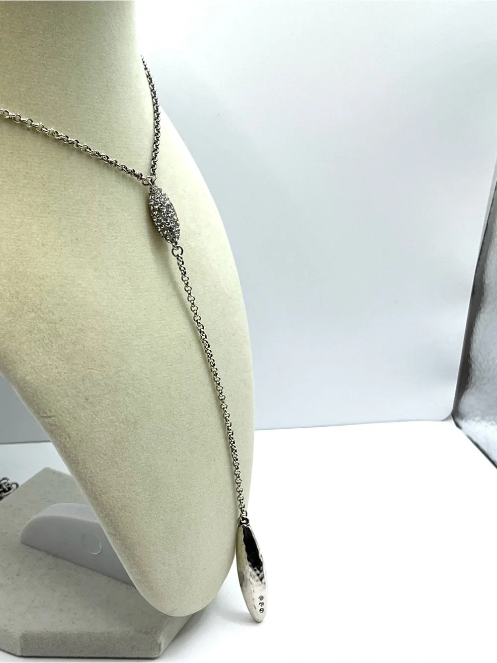 Brighton Bilbao Mist Y-Drop Necklace Lariat Silver with Crystals Necklace