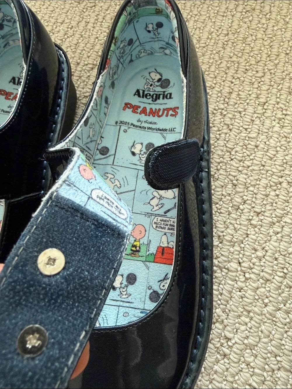 Alegria navy Mary Jane Shoes - Peanuts Insole Snoopy tennis