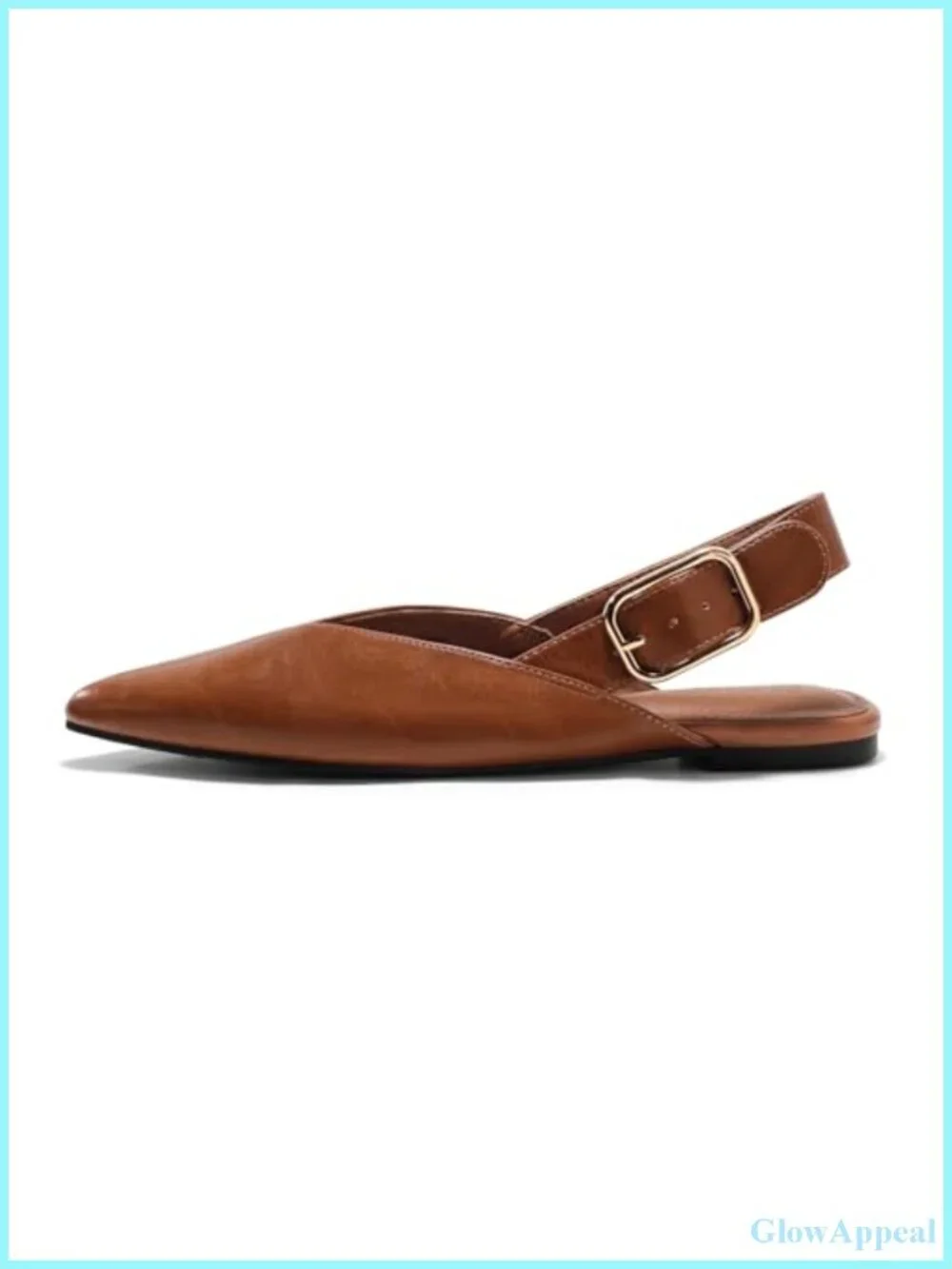 Faux Leather Slingback Flats Mules for Women Slip On