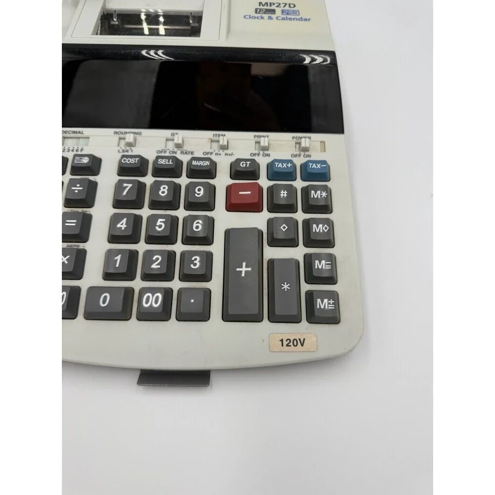 Canon MP27D Business Calculator Clock Calendar 12 Digits 2-Color Print