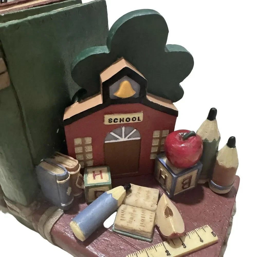 TEACHER‎ ABC SCHOOL HOUSE & BUS CHILDREN'S BOOK ENDS