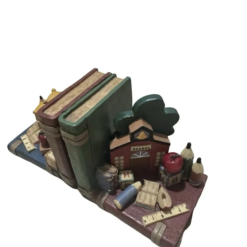TEACHER‎ ABC SCHOOL HOUSE & BUS CHILDREN'S BOOK ENDS