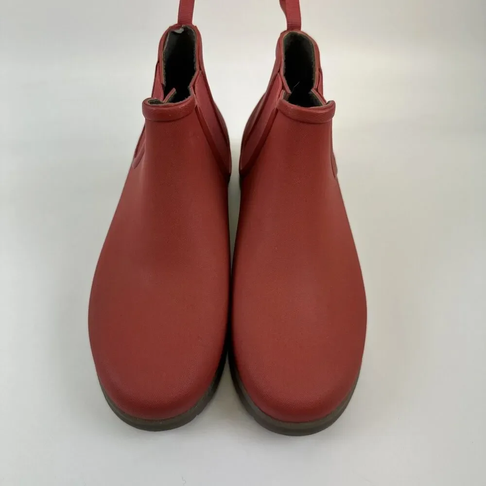Bogs Sweet Pea Boot Chelsea Ankle Red‎ Rain Waterproof Pull On Active Womens 7