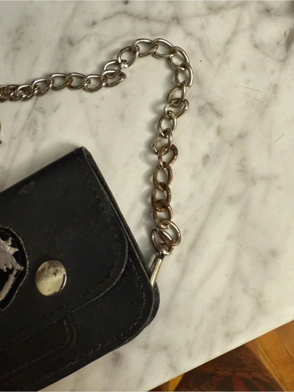 Vintage Harley -Davidson Leather Black Wallet with Chain