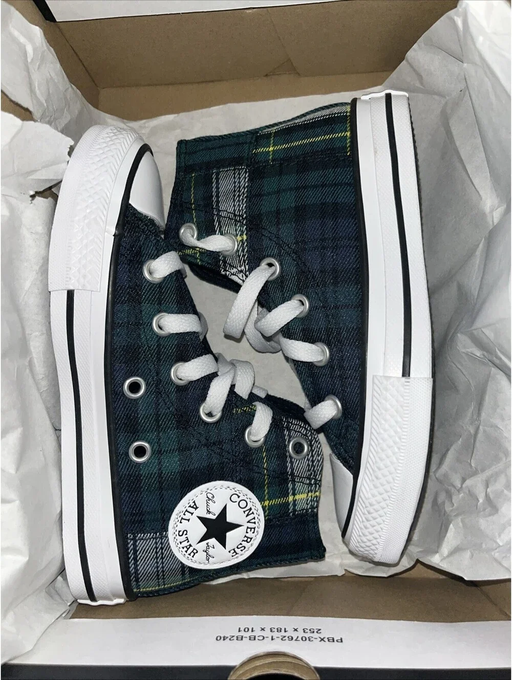 Converse Chuck Taylor All Star Plaid High Boy's Fashion Sneakers Size 11 Youth