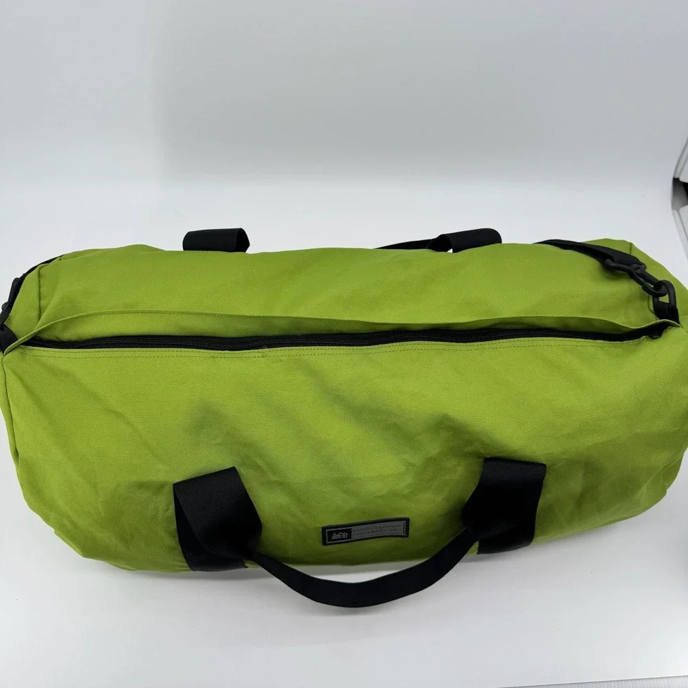 REI Duffel Bag Lime Green Large Duffle Travel Gym Shoulder Strap Outdoor Gear