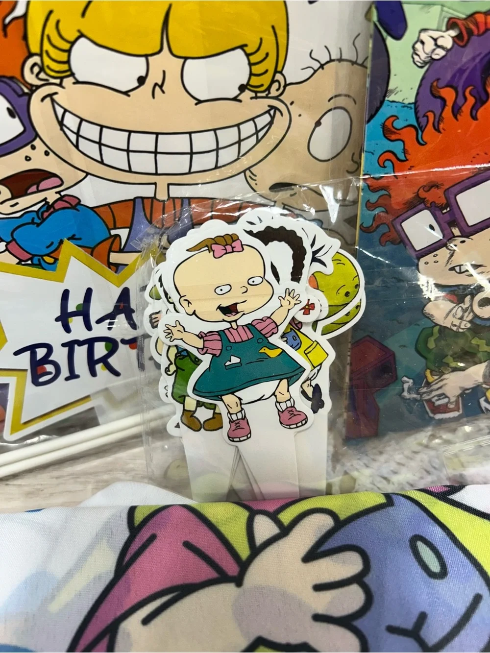 Rugrats Birthday Party Decorations Lot Backdrop Balloons Cake Cupcake Toppers