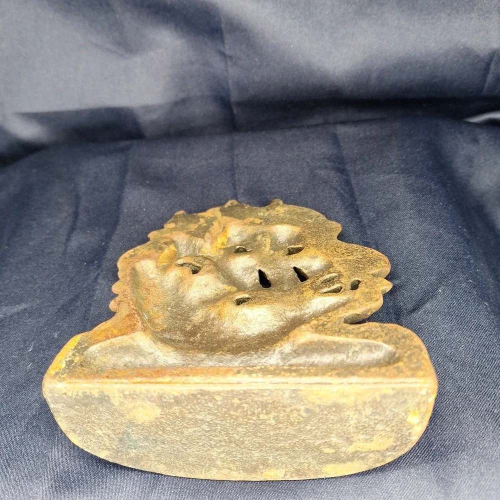 Vintage Cast Iron Ship Sailing Doorstop Bookend Decor Heavy Bronzed Antique Ship