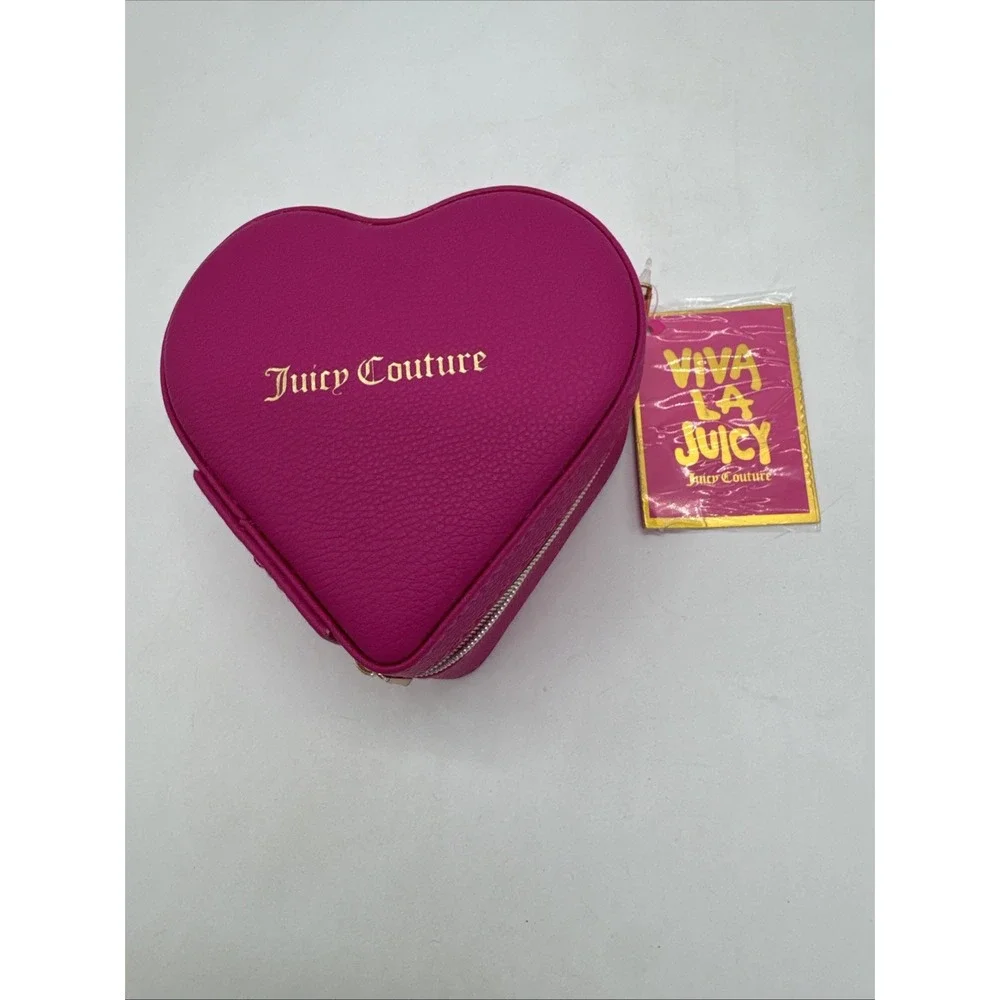 Juicy Couture NWT Pink Heart Zip Case For Jewelry‎