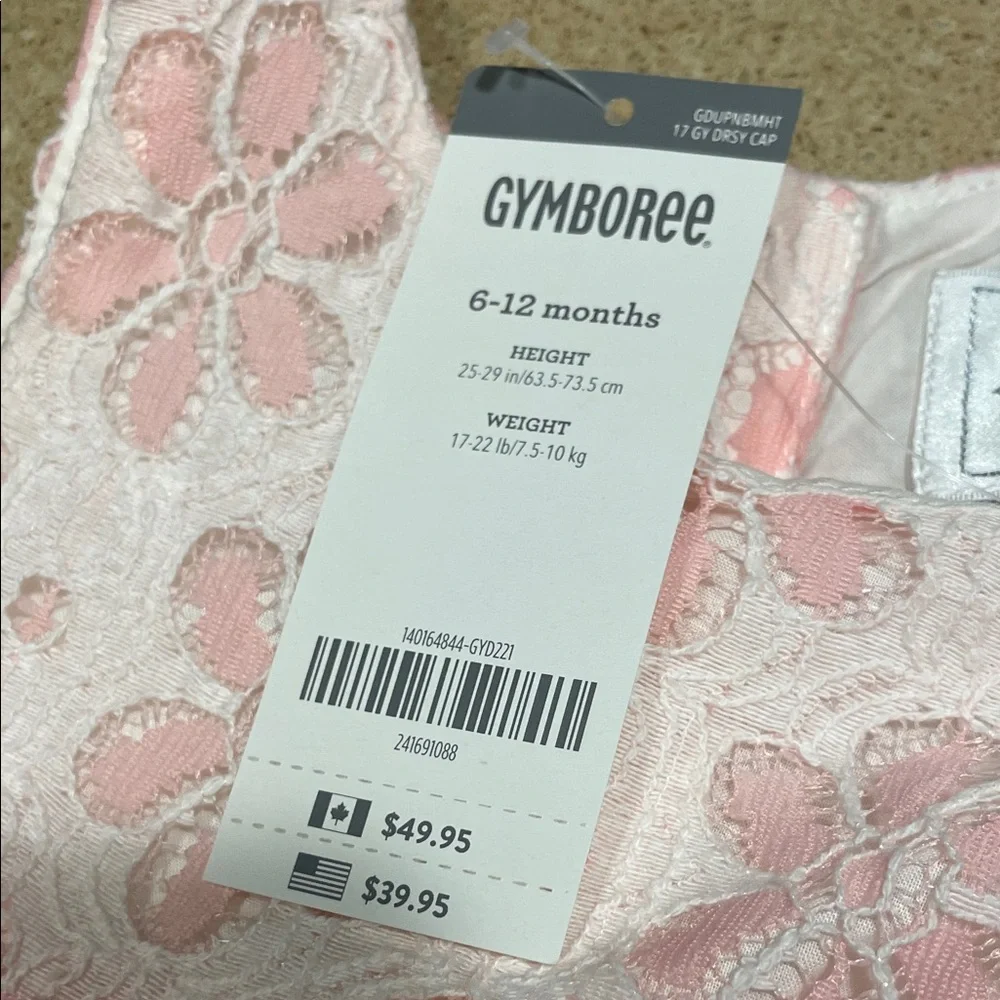 Gymboree Pink and White Floral Lace Dress