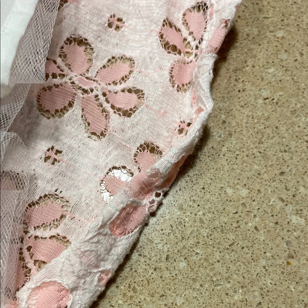 Gymboree Pink and White Floral Lace Dress