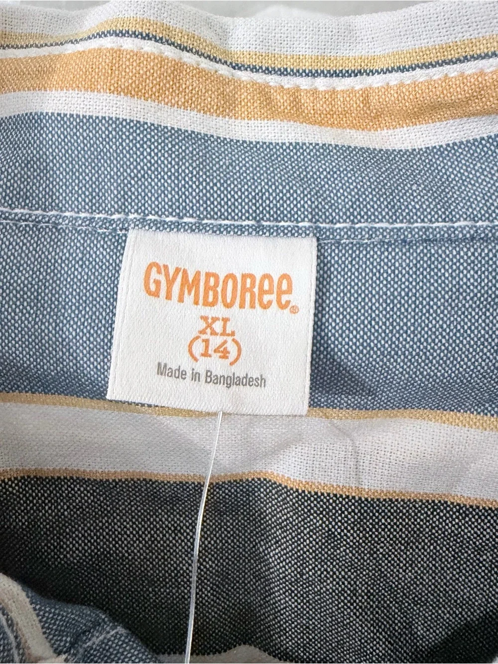 Gymboree Boy’s Long-Sleeve Striped Button-Up Shirt - Blue/Gray/Yellow
