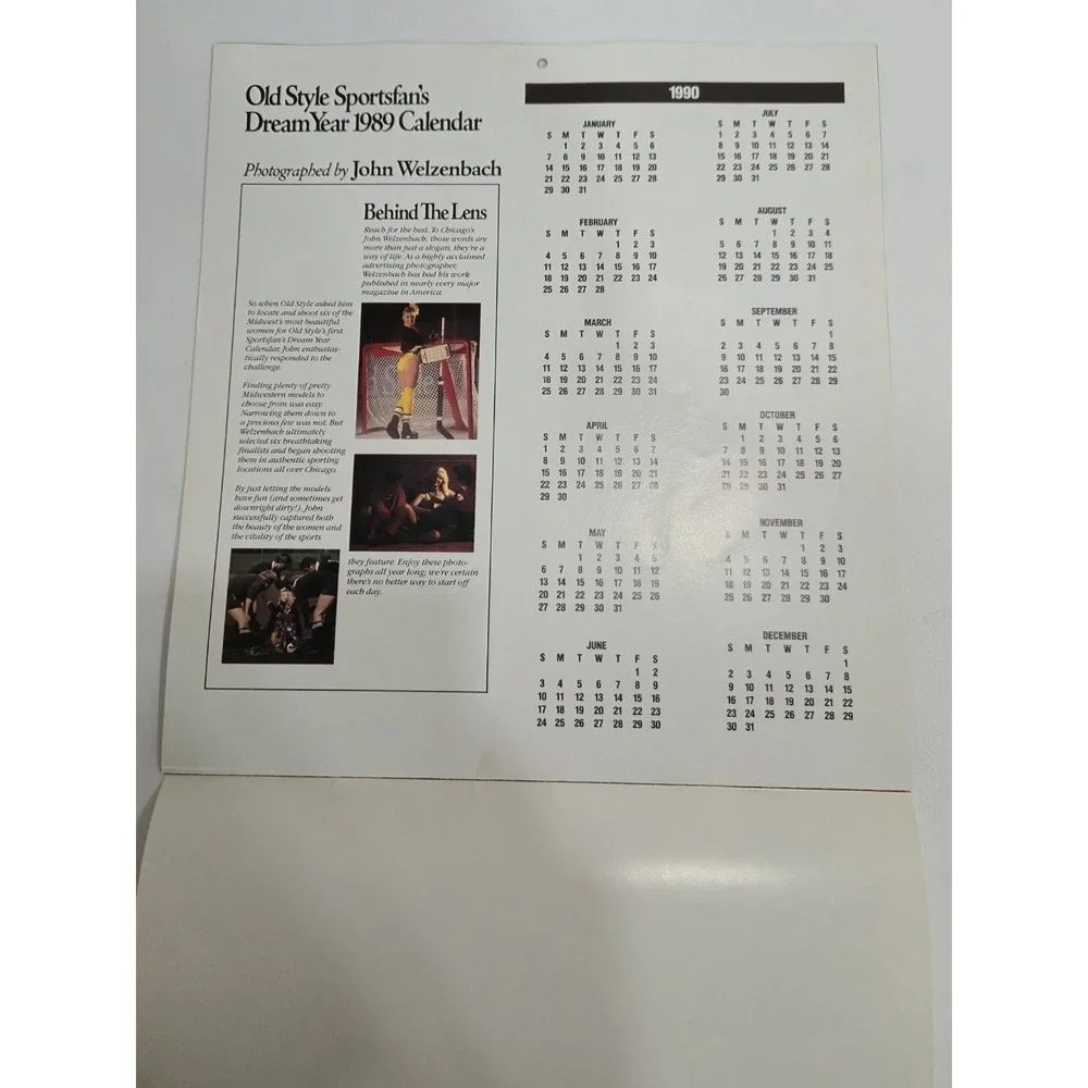 Vintage 1989 Old Style Beer Calendar Sportsfans Dream Year Pinup Girls Heileman