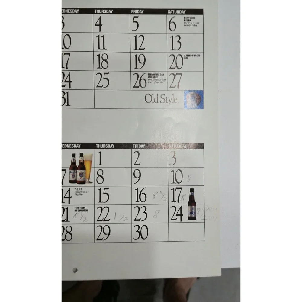 Vintage 1989 Old Style Beer Calendar Sportsfans Dream Year Pinup Girls Heileman