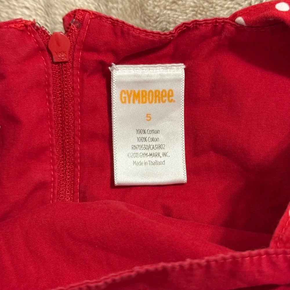 Gymboree Girls Red Polka Dot Top and Ladybug Denim Shorts Set Size 5