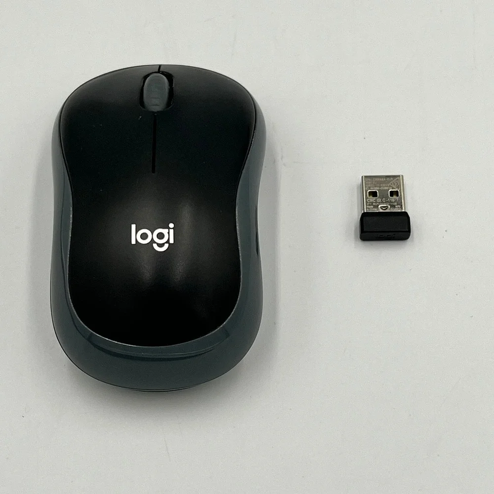 Logitech M185 Wireless Mouse Unisex OS Black Very Good USB Receiver Compact