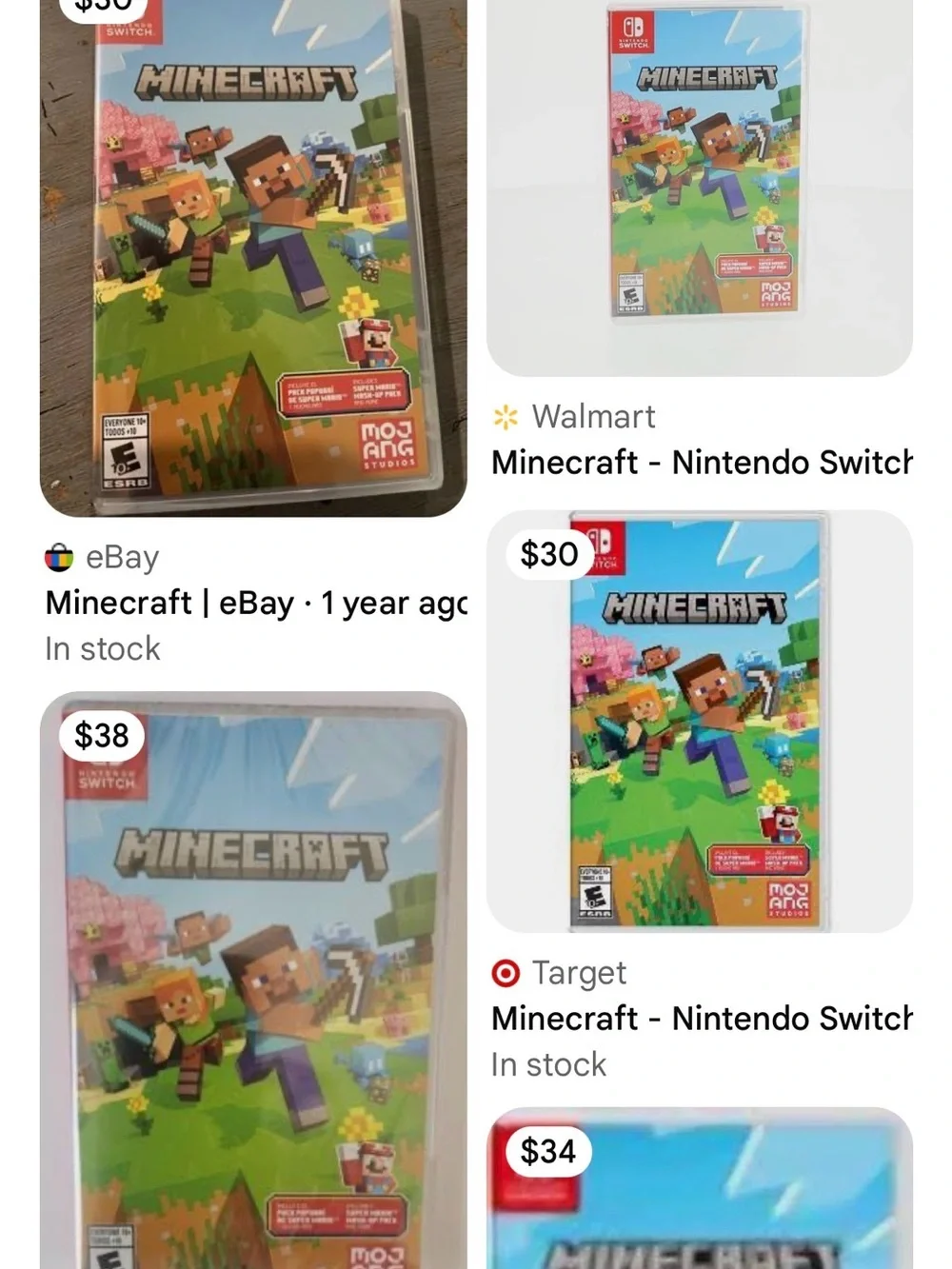 Nintendo Switch Red & Multicolor Game Lot - Super Mario Odyssey, Minecraft, More