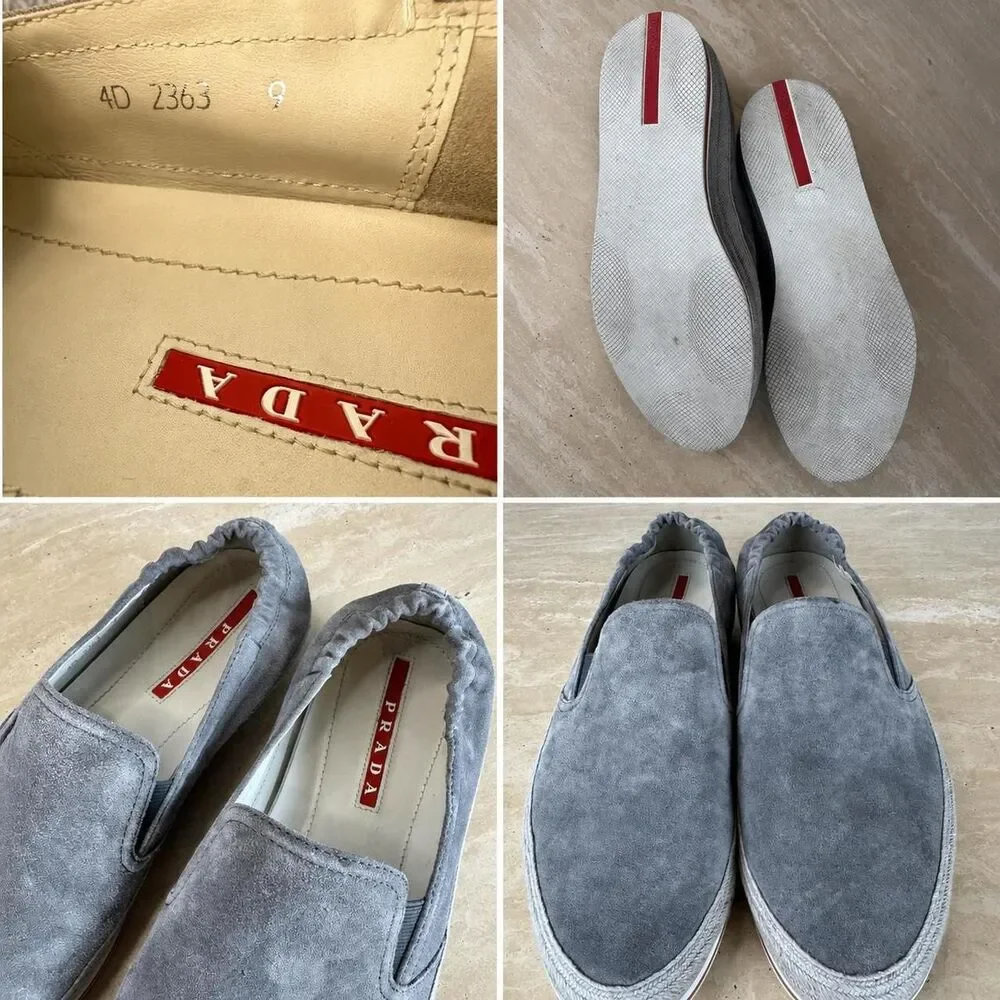 Prada Men's Grey Boat-shoes