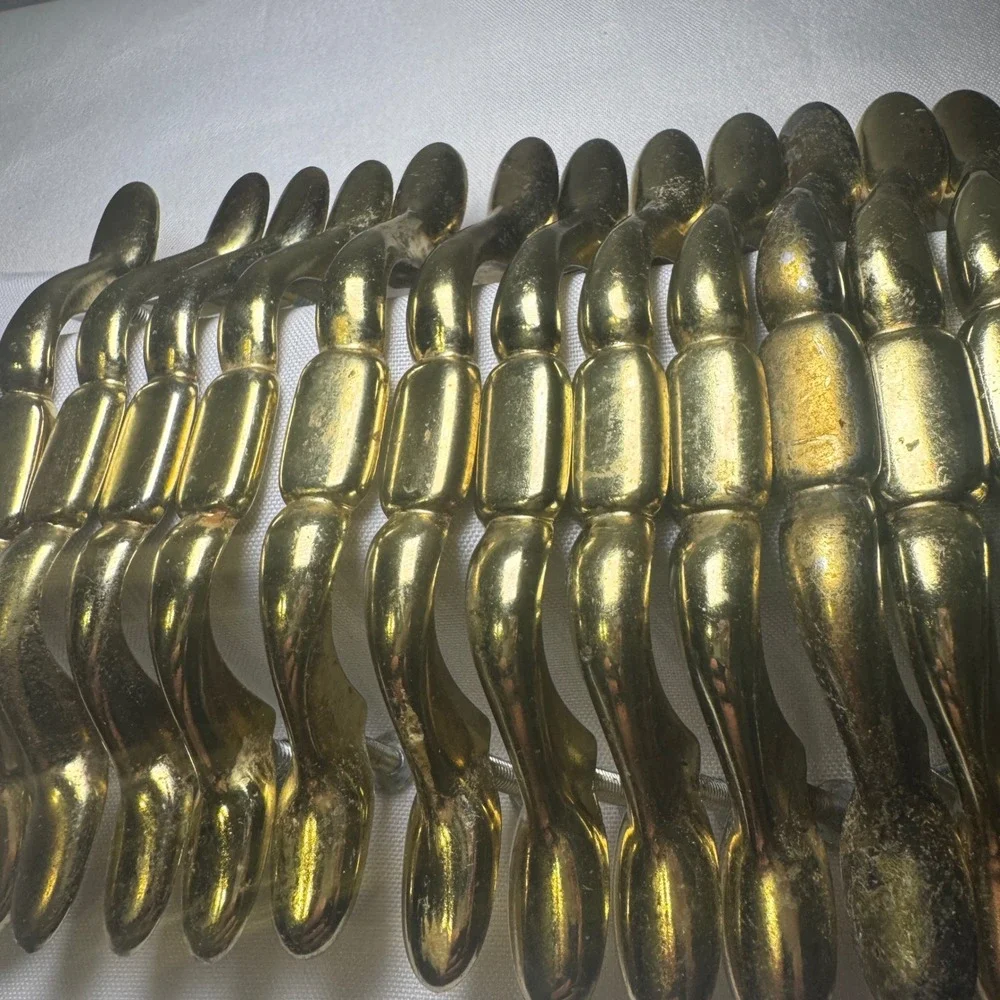 Vintage‎ Brass Door Drawer Cabinet Pulls Set of 18 Ornate Curved Arch Style