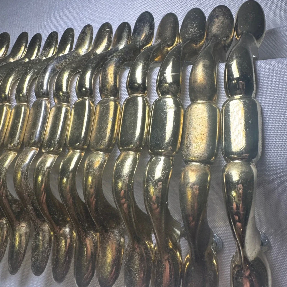 Vintage‎ Brass Door Drawer Cabinet Pulls Set of 18 Ornate Curved Arch Style
